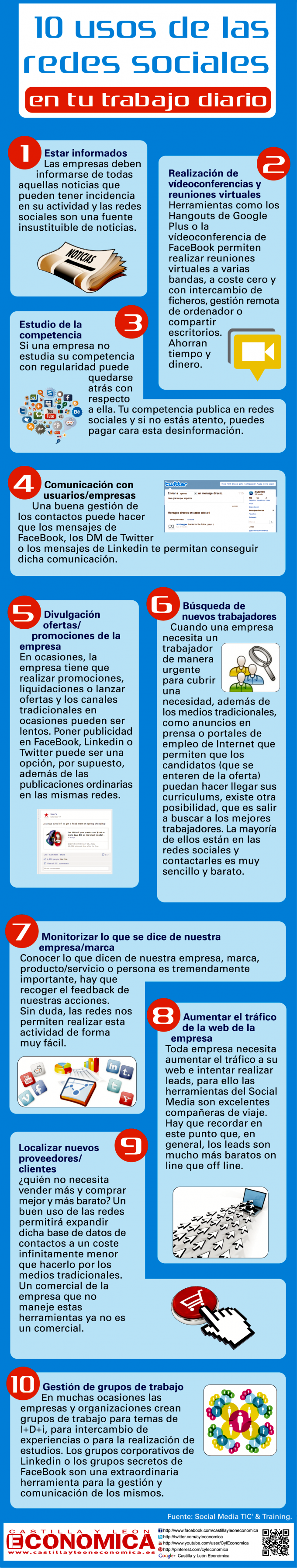 10 usos de las redes sociales en tu trabajo diario